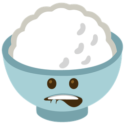 mouth and cooked rice