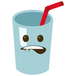 mouth and cup with straw