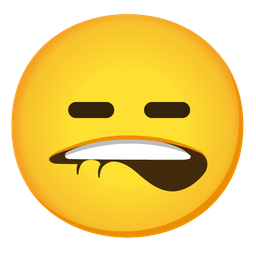 mouth and expressionless face