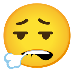 mouth and face exhaling