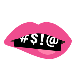 mouth and face with symbols on mouth