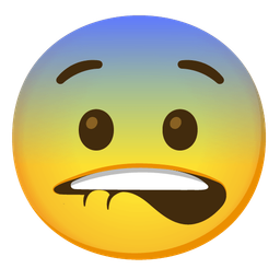 mouth and fearful face