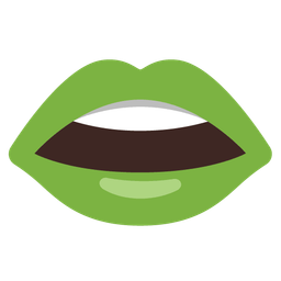 mouth and green heart