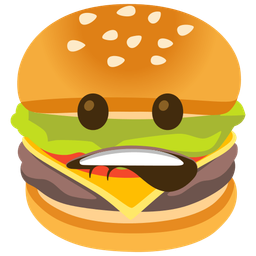 mouth and hamburger