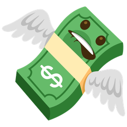 mouth and money with wings