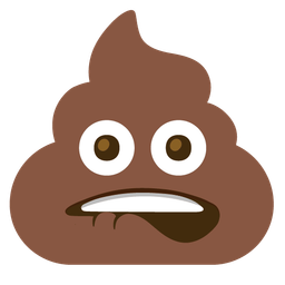 mouth and pile of poo
