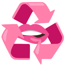 mouth and recycling symbol