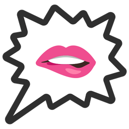 mouth and right anger bubble