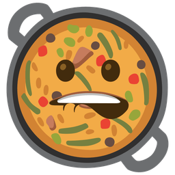 mouth and shallow pan of food