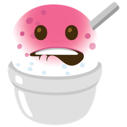 mouth and shaved ice