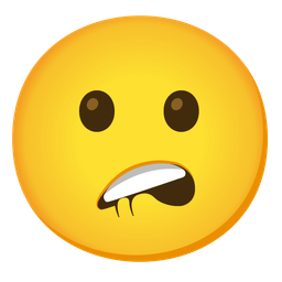 mouth and slightly frowning face