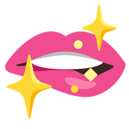 mouth and sparkling heart