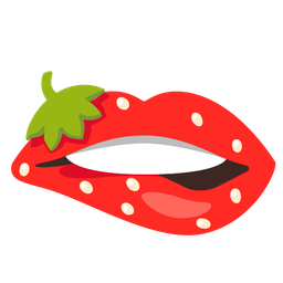 mouth and strawberry