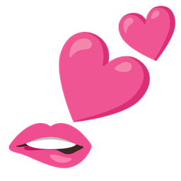 mouth and two hearts