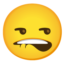 mouth and unamused face