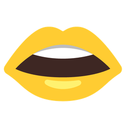 mouth and yellow heart