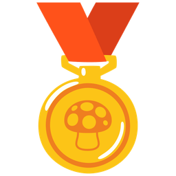 mushroom and 1st place medal