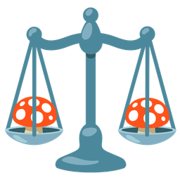 mushroom and balance scale