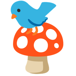 mushroom and bird