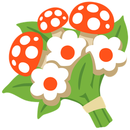 mushroom and bouquet
