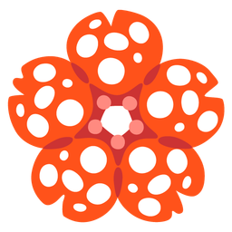 mushroom and cherry blossom