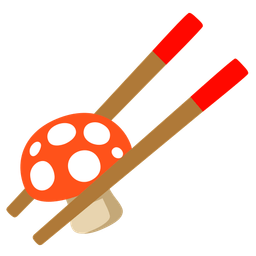 mushroom and chopsticks
