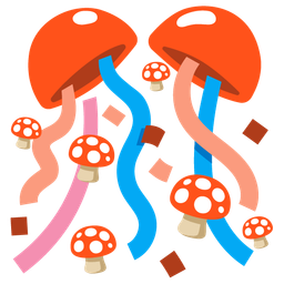 mushroom and confetti ball