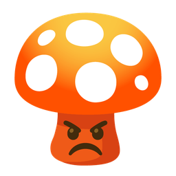 mushroom and enraged face