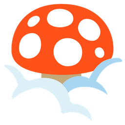 mushroom and face in clouds