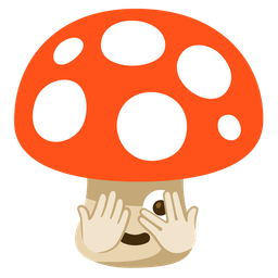 mushroom and face with peeking eye
