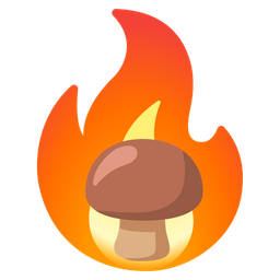mushroom and fire