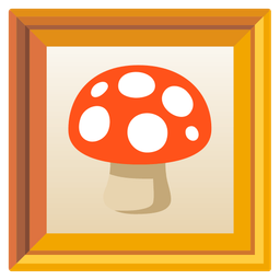 mushroom and framed picture