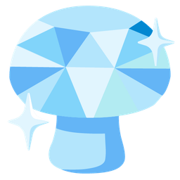 mushroom and gem stone