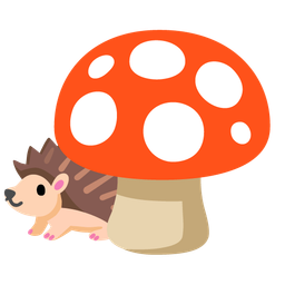 mushroom and hedgehog