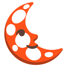 mushroom and last quarter moon face