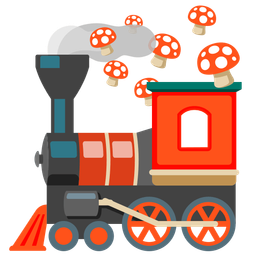 mushroom and locomotive