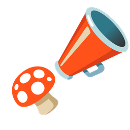 mushroom and megaphone