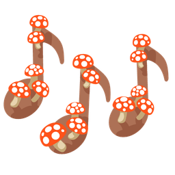 mushroom and musical notes