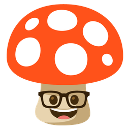 mushroom and nerd face