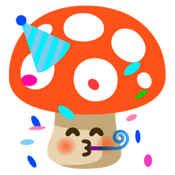 mushroom and partying face