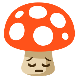 mushroom and pensive face
