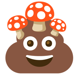 mushroom and pile of poo