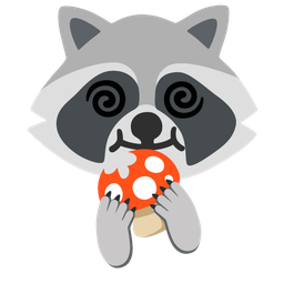 mushroom and raccoon