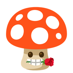 mushroom and rose