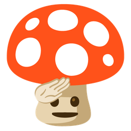 mushroom and saluting face