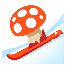 mushroom and skis