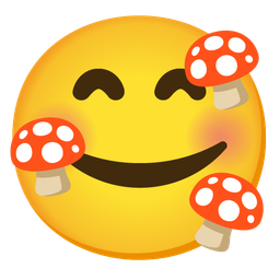 Mushroom and Smiling face with hearts