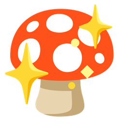 mushroom and sparkling heart