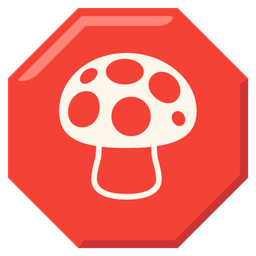 mushroom and stop sign