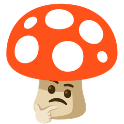 mushroom and thinking face